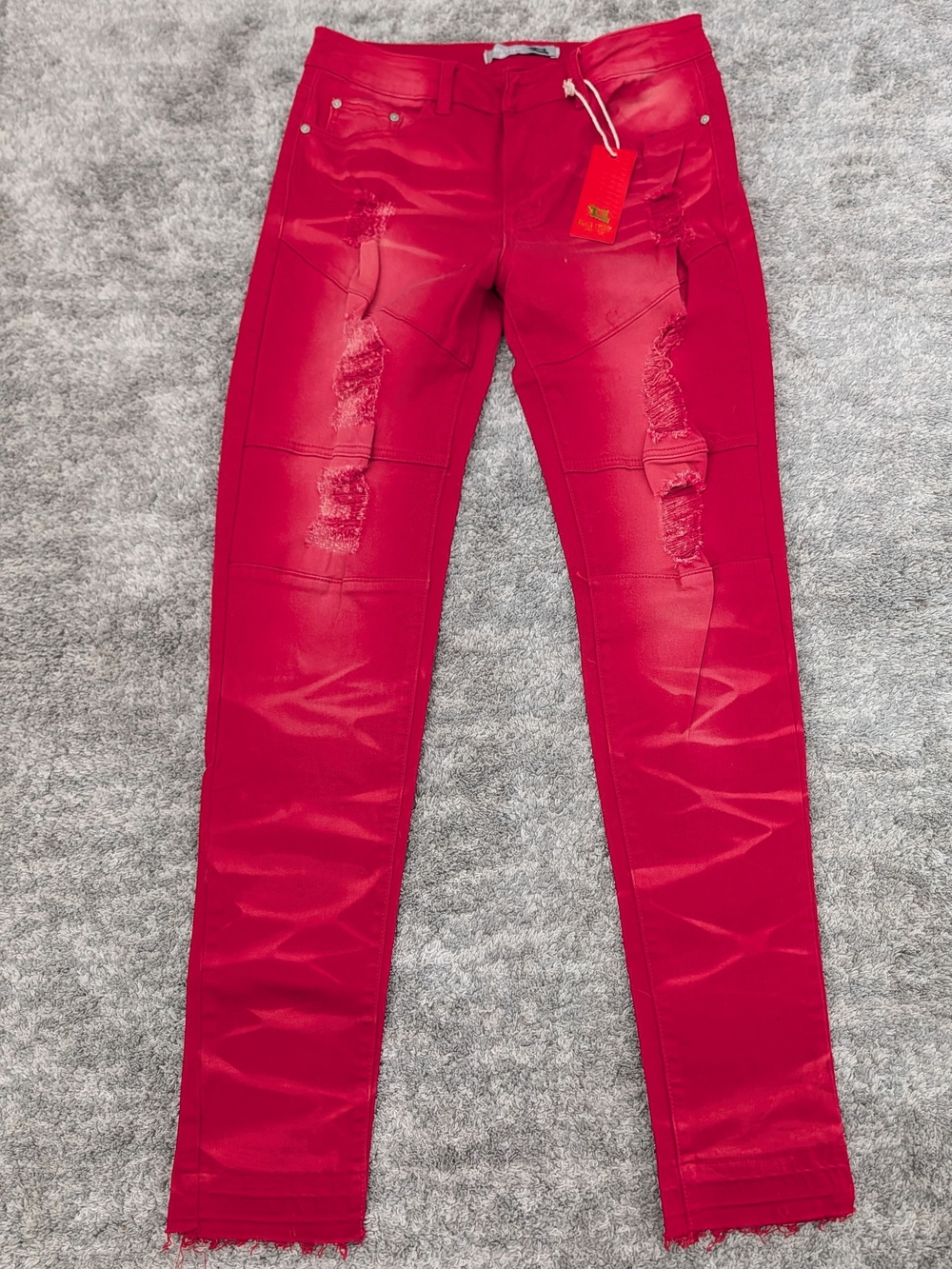 Blue Topic Red Pants with Label